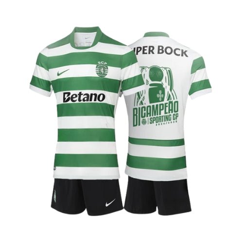 Kit de Niño - Sporting Principal 25/26 - Edición Bicampeón